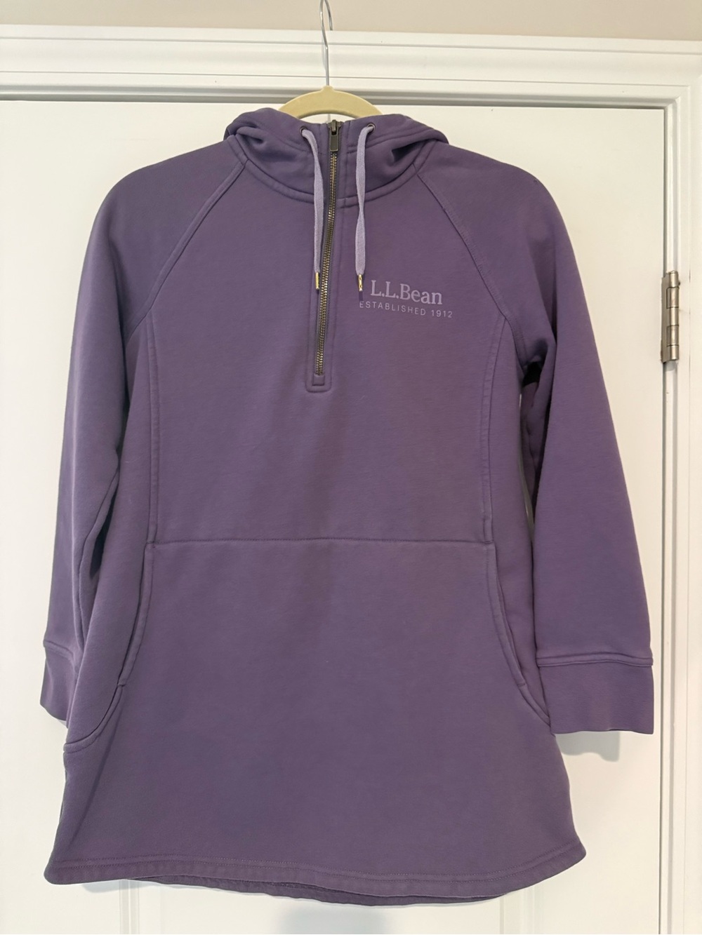L.L. Bean Purple 1912 Weekend Hoodie Tunic Sweatshirt Women’s Size Small